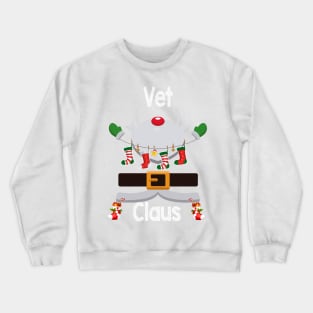 Vet Claus Santa Christmas Costume Pajama Crewneck Sweatshirt